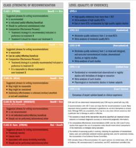 Clases de recomendación y nivel de evidencia